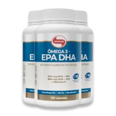 Kit 3 ômega 3 EPA DHA 1000mg Vitafor 120 cápsulas