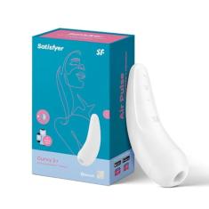 Satisfyer Curvy 2+ Vibrador Estimulante do Clitóris com Pulso de Ar com Controle de Aplicativo - Tecnologia e Vibração de Ondas de Pressão de Sucção do Clitóris, Compatível com o Aplicativo Satisfyer, à Prova d'Água, Recarregável (Branco)