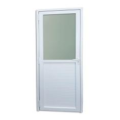 Porta de PVC Mista 216x90cm Com vidro Mini Boreal ITEC Brimak Branco