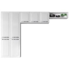 Cozinha Compacta Itatiaia Rose com 7 Portas e 6 Prateleiras - 245cm de largura