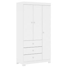 Guarda Roupa Infantil Duda 3 Portas Branco Brilho – Phoenix Baby