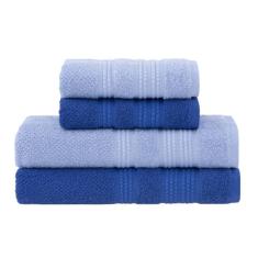 Jogo de Toalhas Buddemeyer Frape Dots Banho Azul Claro/Azul 4 peças