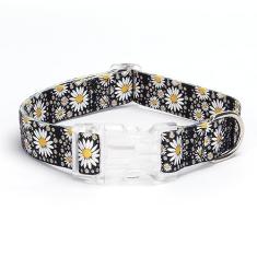 haoyueer Coleira de cachorro com estampa floral para cães pequenos, médios e grandes, com fivela de liberação rápida para meninas, fêmeas, cães, de nylon macio, confortável, durável, coleira para