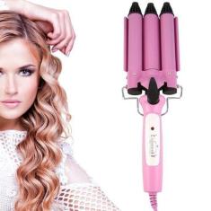 Chapinha Modeladora Cabelo Cachos Cerâmica Ondulado Tri Ondas - 110v -