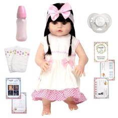 Bebe Reborn Bonita Menina Princesa Silicone Real 13 Itens - Cegonha Re
