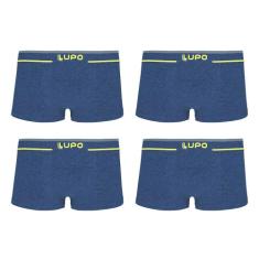 Kit 4 Cuecas Lupo Sunga Fio Texturizado 00526-104, Azul, GG