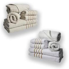 Jogo De Toalhas 12pcs 4 Banhos 4 Rosto 4 Tapetes Bg+br