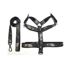 Coleira Peitoral Pit Bull 25Mm Xadrez Para Cachorros - Preto - Nica pe