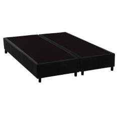 Cama Box Base King Universal Suede Black (193X203X20) - Costa Rica