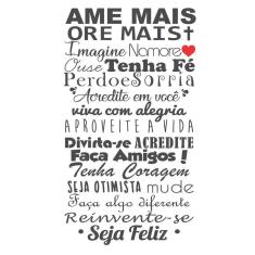 Adesivo Decorativo De Parede Frase Ame Mais Ore Mais Amigos