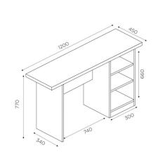 Escrivaninha Multifuncional com 3 Prateleiras Nevada Carmolar Off White Canela