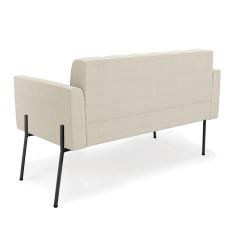 Sofá Namoradeira E Poltrona Pé Ferro Pto Elisa Bouclê D03 - D'rossi Cor Off White