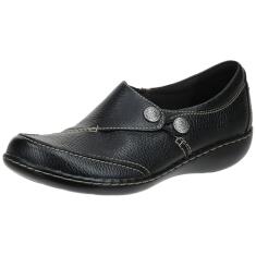 Clarks Mocassim feminino Ashland Lane Q Slip-On, Preto, 9.5 X-Wide