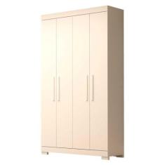 Guarda Roupa Solteiro 100% MDF 4 Portas Lana Prime Branco - ACP MÓVEIS