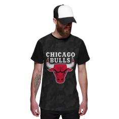 Camiseta Chicago Bulls Camuflada Exclusiva - Di Nuevo, Preto, M