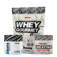 Kit Whey Protein Gourmet Refil + Creatina 300g + Gluta Immunity 150g - FN Forbis-Unissex