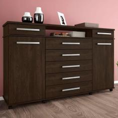 Cômoda 7 Gavetas 2 Portas London ébano - Demóbile