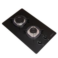 Cooktop 2 Bocas Flange Inox Vidro Bivolt Fogatti Preto/Inox