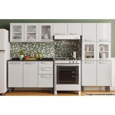 Cozinha Completa Evidence 4 Peças (2 Armários + 1 Balcão + 1 Paneleiro) C4P59 Branco - Bertolini