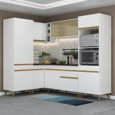 Cozinha Completa De Canto Veneza Gw Mp2049 Com Armário E Balcão Branca