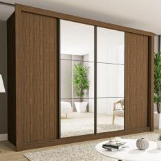 Guarda-Roupa Casal Firenze 4 Portas 4 Gavetas Freijó - Minastex