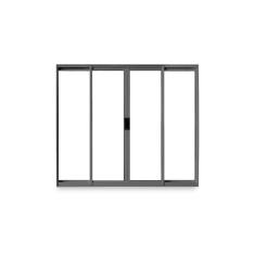 Janela de Correr Abertura Central Exclusiva 4 Folhas Vidro Liso 100x120cm CRV Portas e Janelas Preto