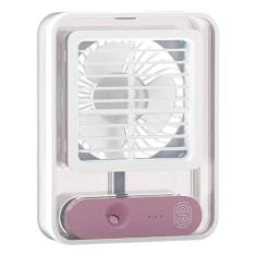 Ventilador Pequeno Silencioso Umidificador Luz Led Ar Fesco - Desert E