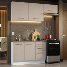 Armário de Cozinha Compacta 180cm Branco/Crema Agata Madesa 09, Branco