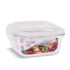 Pote Vidro Hermético Trava Quadrado 520ml Marmita - Casa Linda, 520 ml