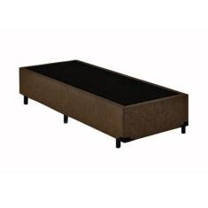 Base Box Solteiro Suede Marrom - 39x78x188:Marrom - LORD COLCHÕES