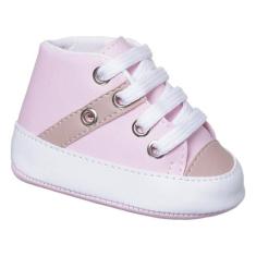 Tenis Sapatinho Bebe com Cadarço Meninos e Meninas - Baby Soffete, Ros