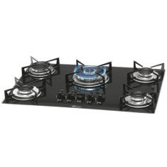 Cooktop 5 Bocas Fischer Preto a Gás GLP - Tripla-Chama 1743 5733, Pret