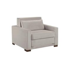 Sofa Cama Solteiro Sofia 1 Lugar 110cm Talento Móveis Bege Claro