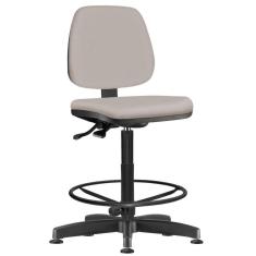 Cadeira Caixa Alta Giratória Job L02 Linho Bege