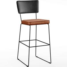 Banqueta Alta Cozinha Allana L02 Preto Camel