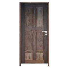 Kit Porta De Madeira Pivotante 210X82Cm Batente 14Cm Fechadura Stilo Cromada Externa Orus Tauari