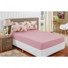 Jogo De Cama Malha Casal Quality 03 Peças - Rosê