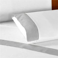 Lençol de Berço 3 pçs Ponto Palito Percal 200 Fios 100% Algodão - Dryk