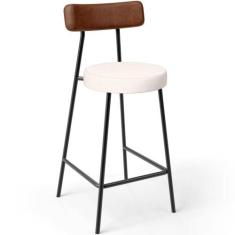 Banqueta Baixa Cozinha Sala Jantar Bancada Milão L02 material sintétic