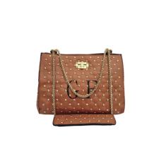Bolsa feminina ombro e transversal - golden fenix, Marrom, M