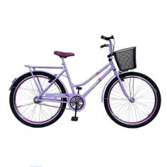 Bicicleta Aro 26 Rolamentada Urbana Retro C/ Cestinha Rodas Aluminio Aero Reforçado-Unissex