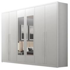 Guarda Roupa Roma Casal MDF 6 Portas 6 Gavetas Com Espelho Clic Móveis