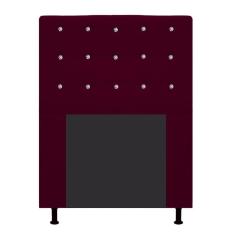Cabeceira Estofada Dama 90cm Solteiro Strass Corano Bordô