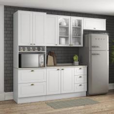 Cozinha Compacta 04 Peças Com Aéreo Basculante Americana Branco