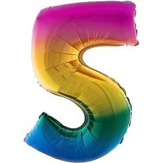 Balão Metalizado Degradê Número 5-1 Metro