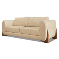 Sofá 3 Lugares Yves Linho Dourado 220 cm