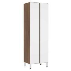 Paneleiro Torre 70Cm Jade Nogueira Dourado Com Branco Polar
