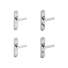 Kit 2 Fechaduras Interna 1 WC 1 Externa Espelho Pado Cromado