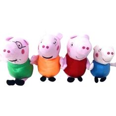 Pelúcias Peppa e Família - 04 Personagens