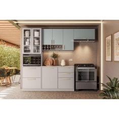 Cozinha Modulada 4 Peças Essence Itatiaia 100% Mdf Cinza/Gris